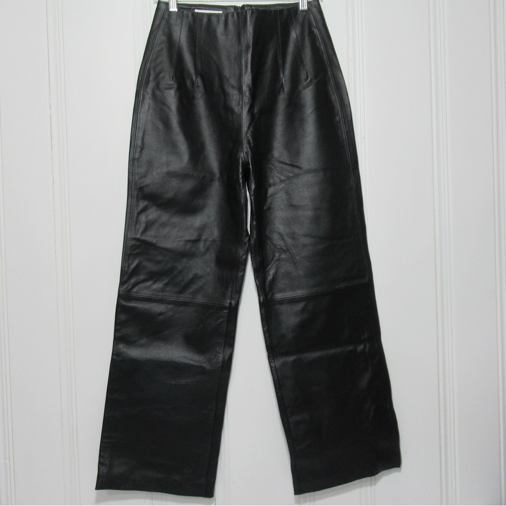 Bagatelle Black 100% Leather Straight Leg Pants Size 8